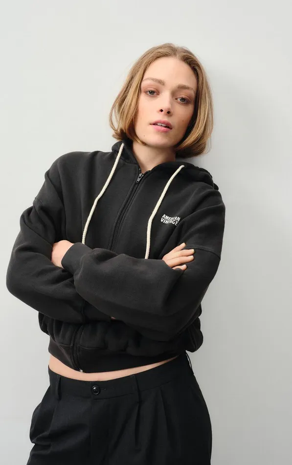 American Vintage Sweatshirts Women Hoodie Izubird Vintage Licorice