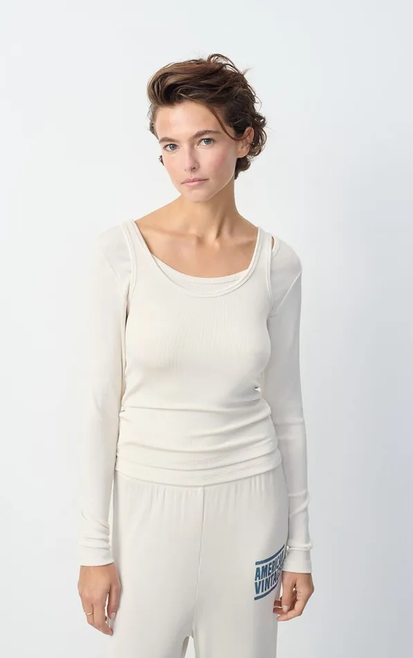 American Vintage Tops and Tanktops Women Tank Top Azyro Cream American Vintage Tops and Tanktops Women Tank Top Azyro Cream