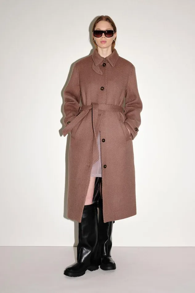 Amora Wool 8211 Taupe Gray Women Won Hundred Coats Jackets and Blazers