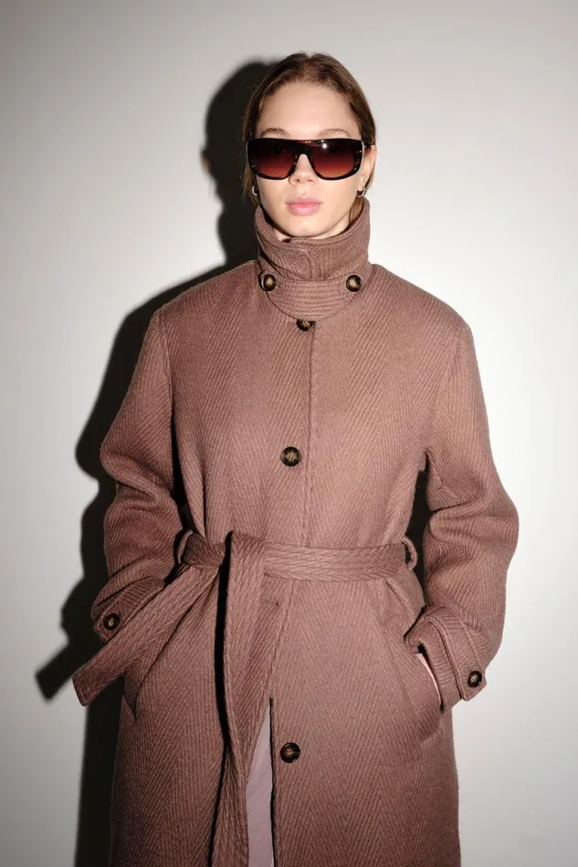 Amora Wool 8211 Taupe Gray Women Won Hundred Coats Jackets and Blazers