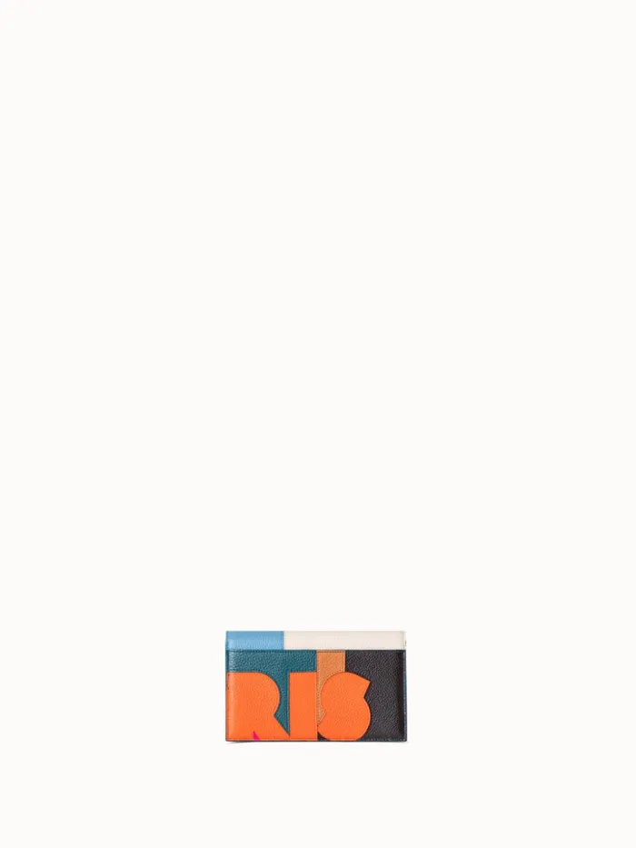 Anouk Envelope Bag In Leather Composed Letters Patchwork Multicolor Women Akris Shoulder Bags