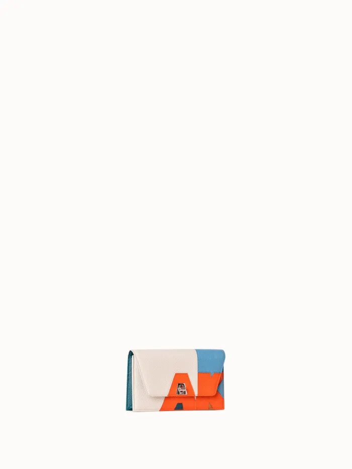 Anouk Envelope Bag In Leather Composed Letters Patchwork Multicolor Women Akris Shoulder Bags