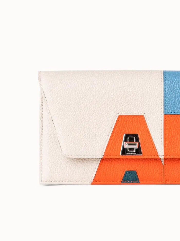 Anouk Envelope Bag In Leather Composed Letters Patchwork Multicolor Women Akris Shoulder Bags