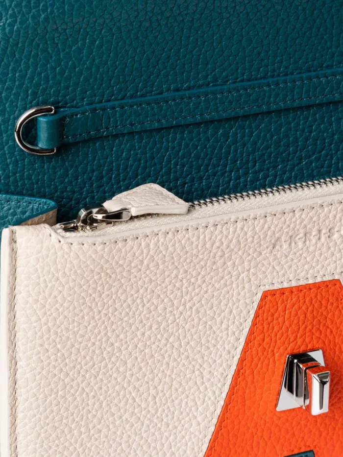 Anouk Envelope Bag In Leather Composed Letters Patchwork Multicolor Women Akris Shoulder Bags