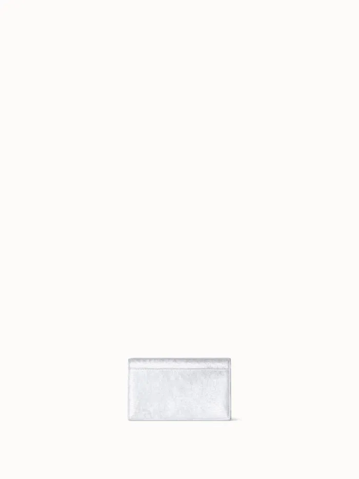 Anouk Envelope Bag In Leather With Lizard Lam Finish Silver Met Women Akris Clutches