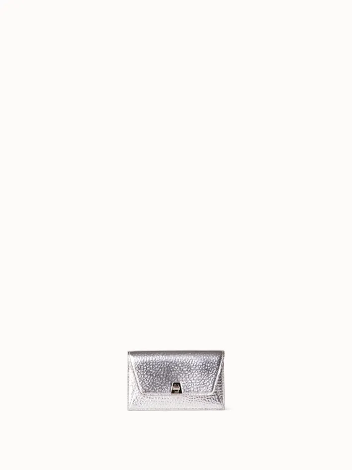 Anouk Envelope In Hammered Leather Stucco Met Women Akris Shoulder Bags