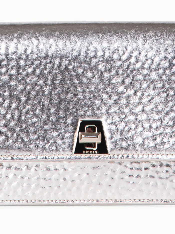 Anouk Envelope In Hammered Leather Stucco Met Women Akris Shoulder Bags
