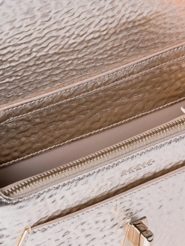 Anouk Envelope In Hammered Leather Stucco Met Women Akris Shoulder Bags
