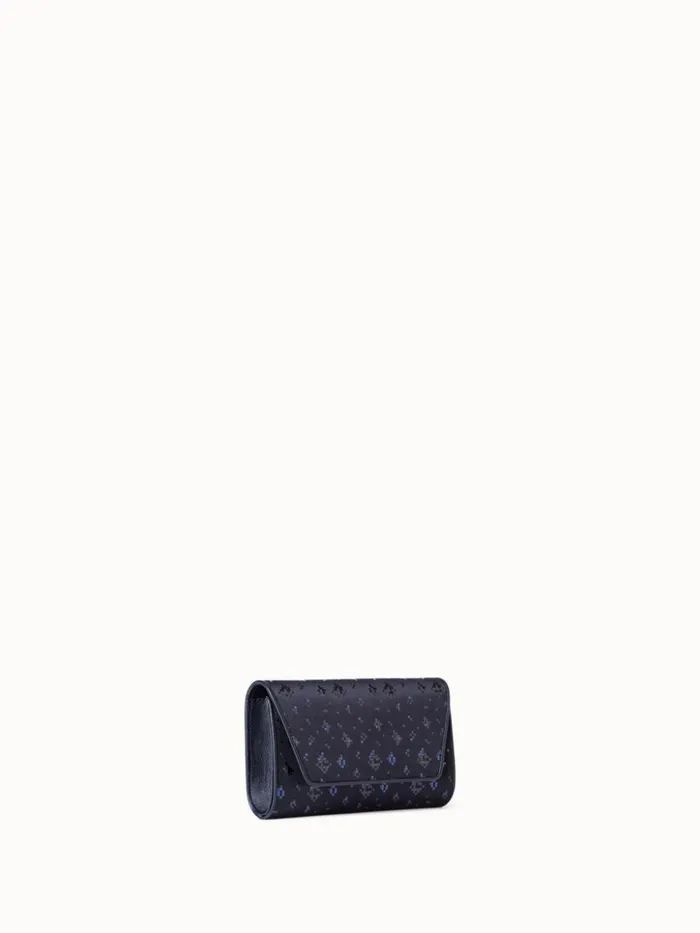 Anouk Mini Clutch In Satin With Shiny Squares Blackdenim Women Akris Mini Bags
