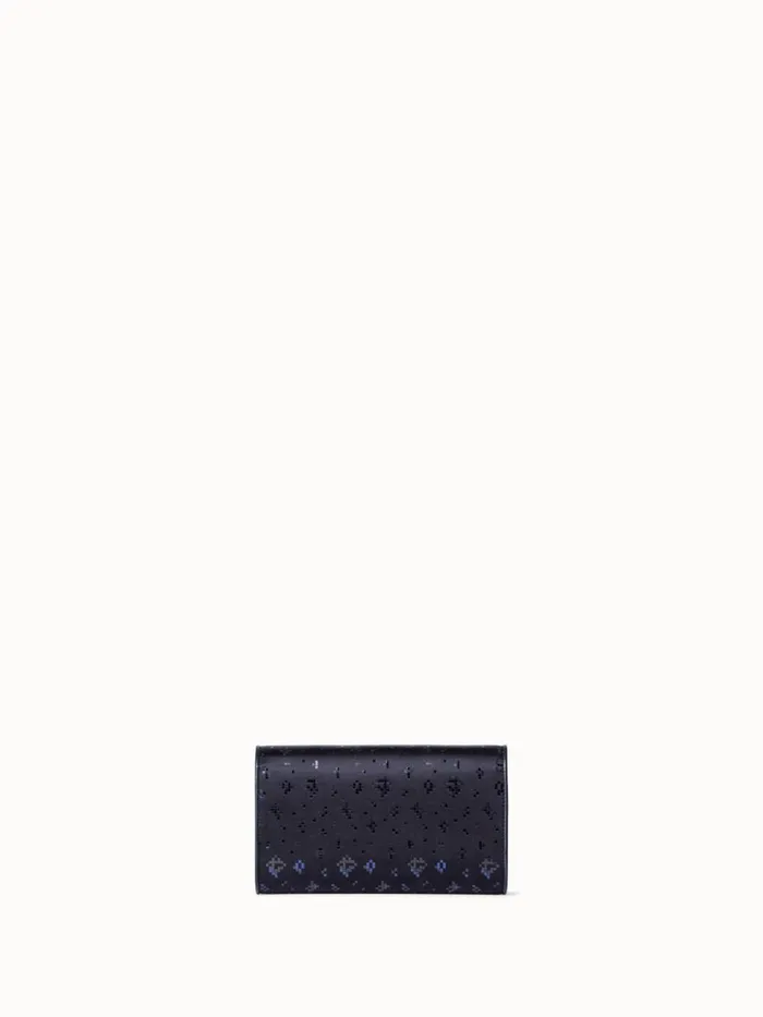 Anouk Mini Clutch In Satin With Shiny Squares Blackdenim Women Akris Mini Bags