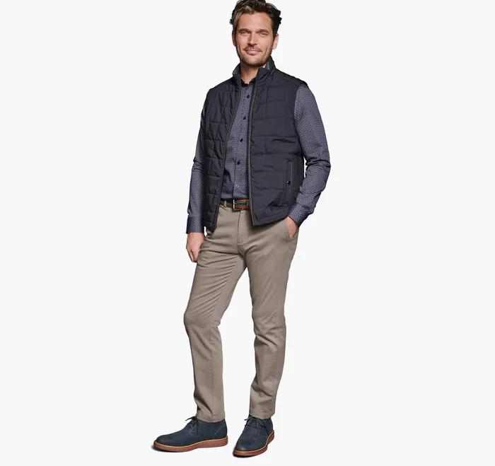 Apparel Johnston and Murphy Men Box Quilted Vest Navy