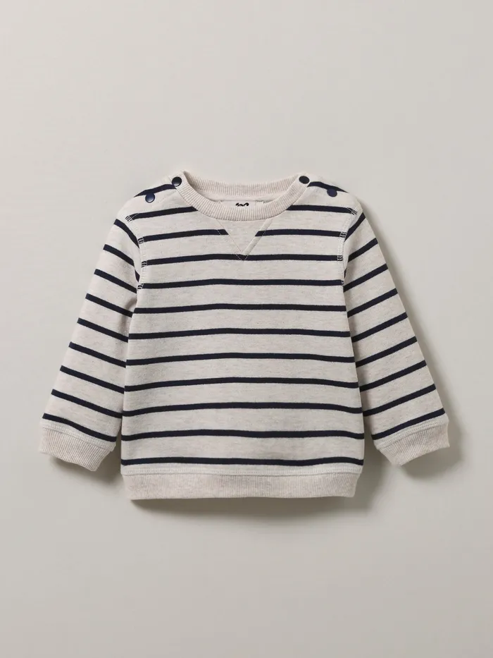 Baby Cyrillus Baby Boy Stripe Organic Cotton Sweater Rayure Marineecru