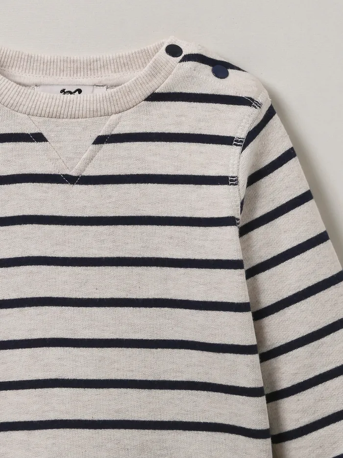 Baby Cyrillus Baby Boy Stripe Organic Cotton Sweater Rayure Marineecru