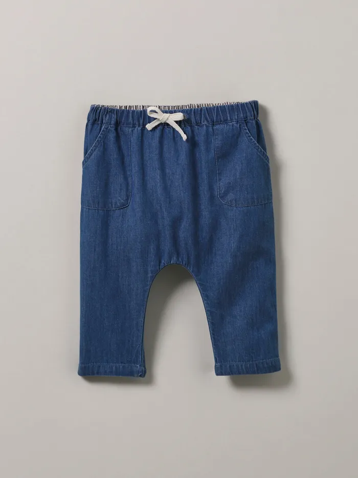 Baby Cyrillus Baby Girl Lightweight Denim Harem Pants Denim Bleu