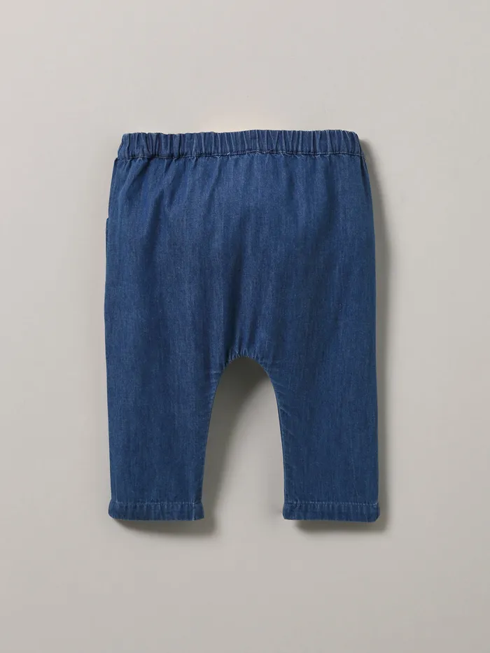 Baby Cyrillus Baby Girl Lightweight Denim Harem Pants Denim Bleu