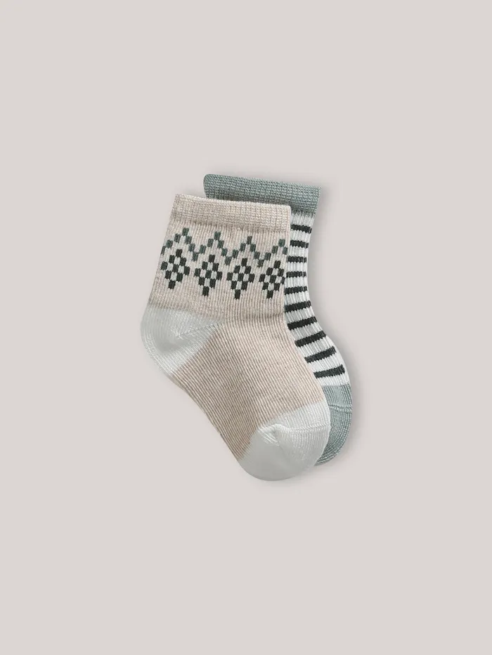 Baby Cyrillus Baby Girl Pack Of 2 Socks Vert Chasse