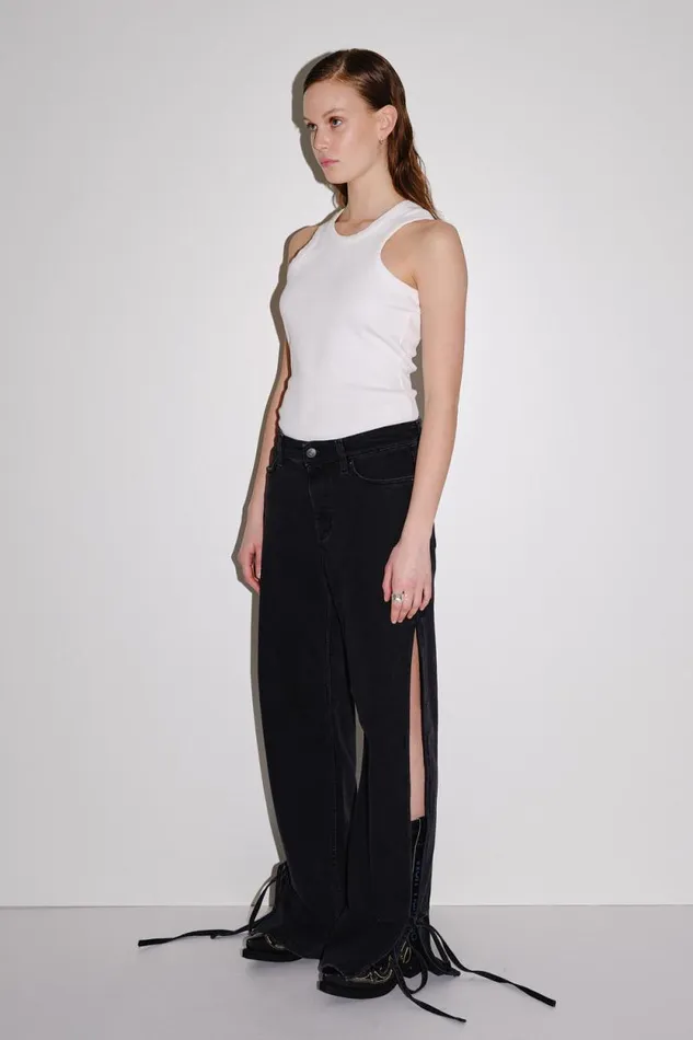 Baggy String 8211 Clean Dark Grey Women Won Hundred Jeans