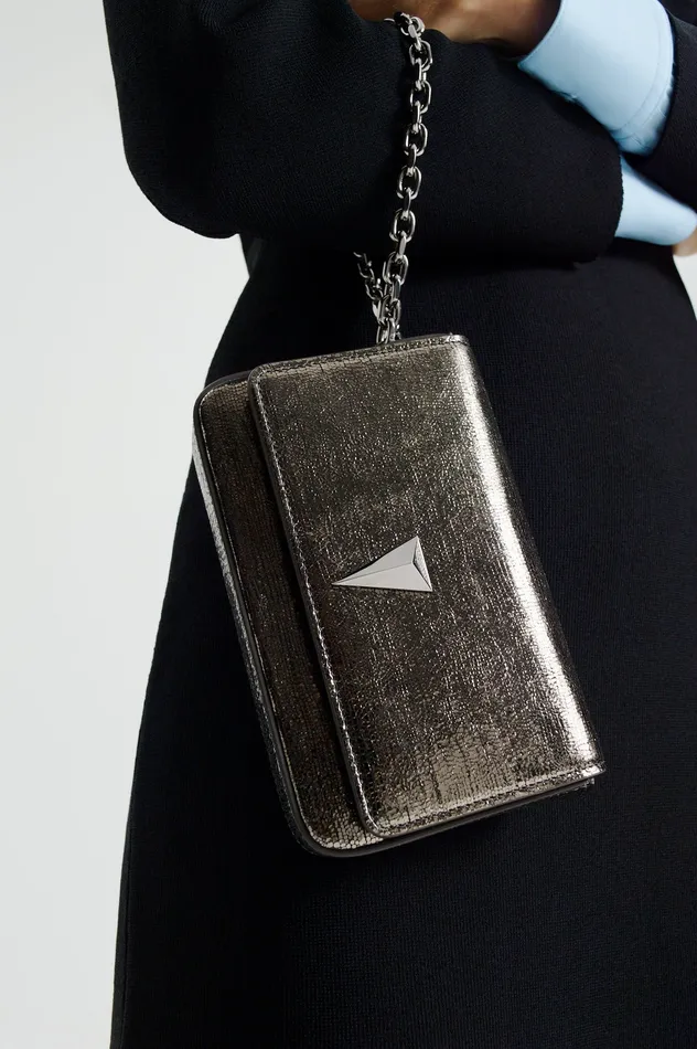 Bags Scanlan Theodore Women MINI METALLIC SLIM BAG ONYX