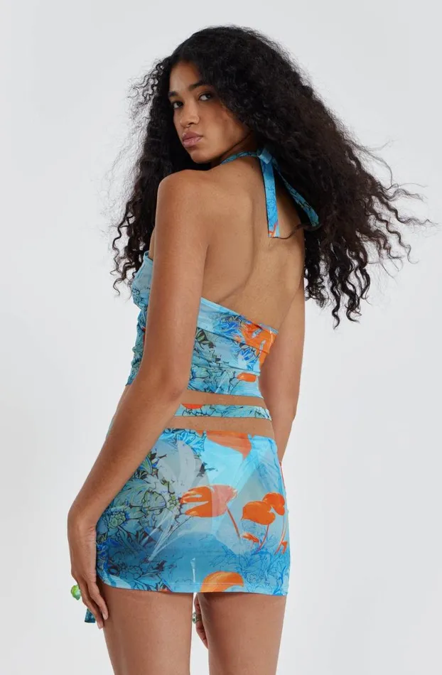 Beach Coords Women Jaded London Cora Ruched Mesh Skirt
