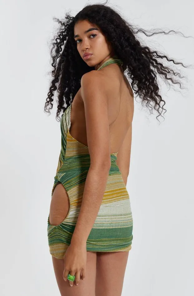 Beach Cover Ups Women Jaded London Avani Halterneck Wrap Over Mini Dress