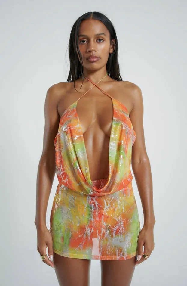 Beach Cover Ups Women Jaded London Iris Draped Beach Mini Dress