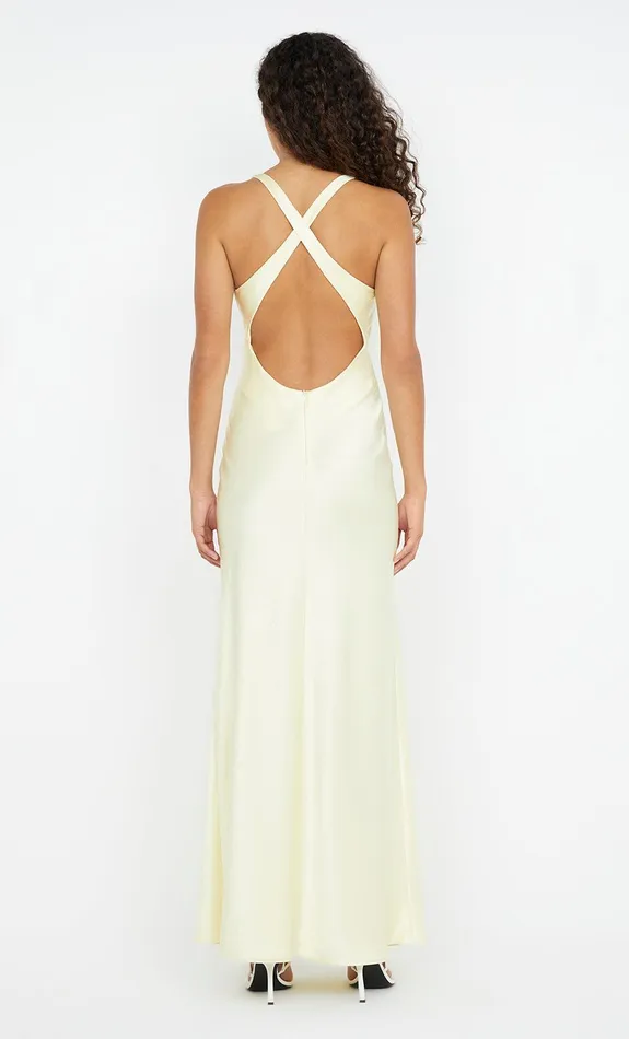 Bec Bridge Bridesmaids Dresses THE DREAMER V NECK DRESS Ice Yellow 8211 Women