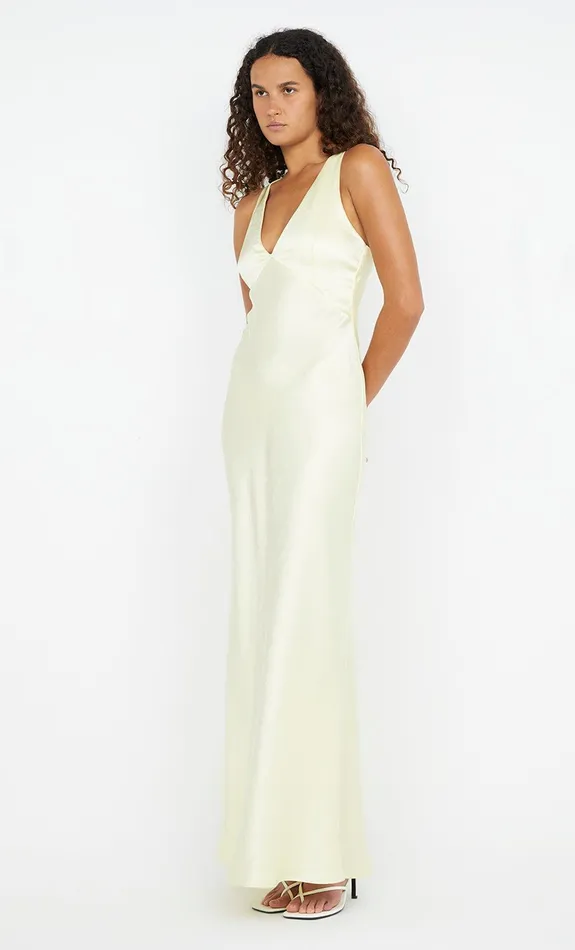 Bec Bridge Bridesmaids Dresses THE DREAMER V NECK DRESS Ice Yellow 8211 Women