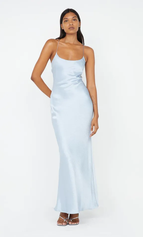 Bec Bridge Dresses ALLEGRA TIE MAXI DRESS Dusty Blue 8211 Women