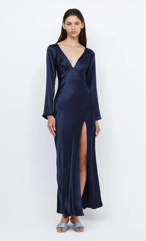 Bec Bridge Dresses REN LONG SLEEVE MAXI DRESS Ink 8211 Women