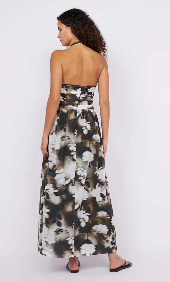 Bec Bridge Dresses SOLENE HALTER DRESS Dark Blurred Floral 8211 Women