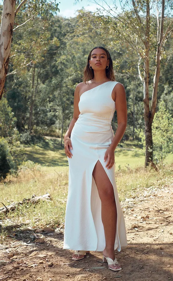 Bec Bridge Event Wear Dresses THE DREAMER ASYM DRESS Ivory 8211 Women
