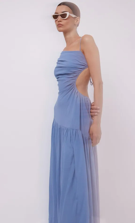Bec Bridge Maxi Dresses CALYPSO ASYM MAXI DRESS Meridian Blue 8211 Women