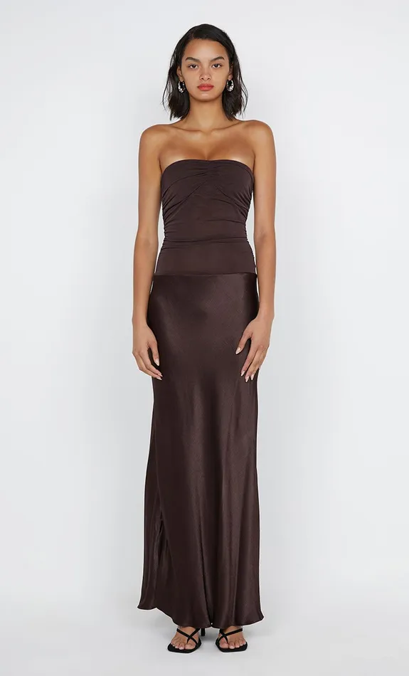 Bec Bridge Maxi Dresses DUA STRAPLESS DRESS Dark Chocolate 8211 Women