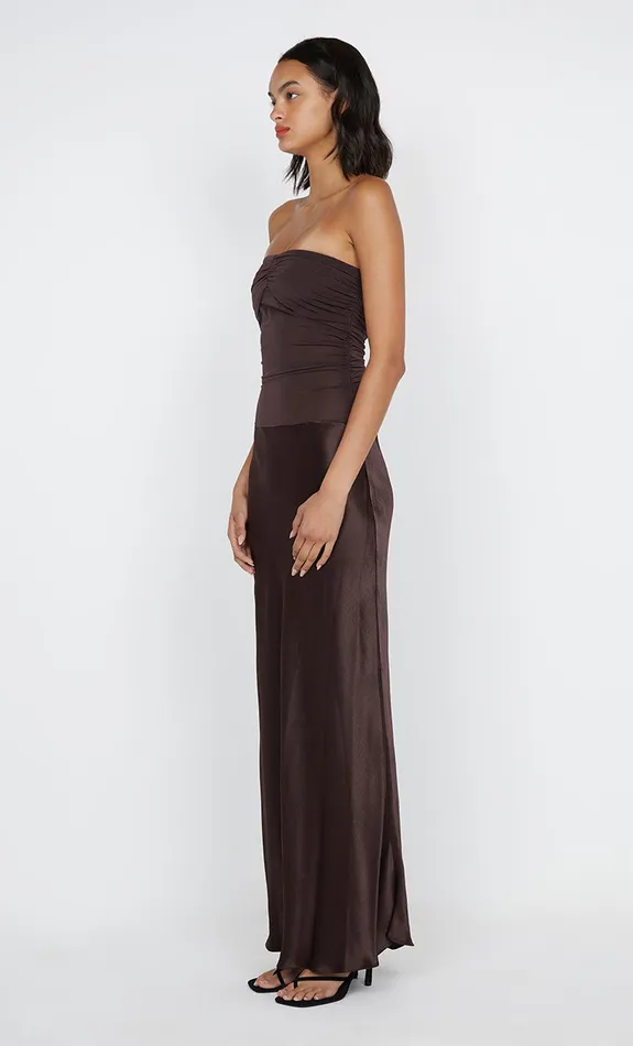 Bec Bridge Maxi Dresses DUA STRAPLESS DRESS Dark Chocolate 8211 Women