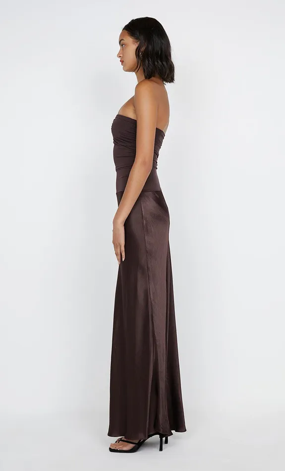Bec Bridge Maxi Dresses DUA STRAPLESS DRESS Dark Chocolate 8211 Women