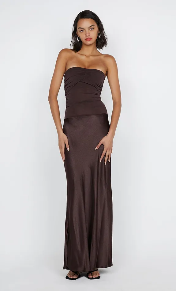 Bec Bridge Maxi Dresses DUA STRAPLESS DRESS Dark Chocolate 8211 Women
