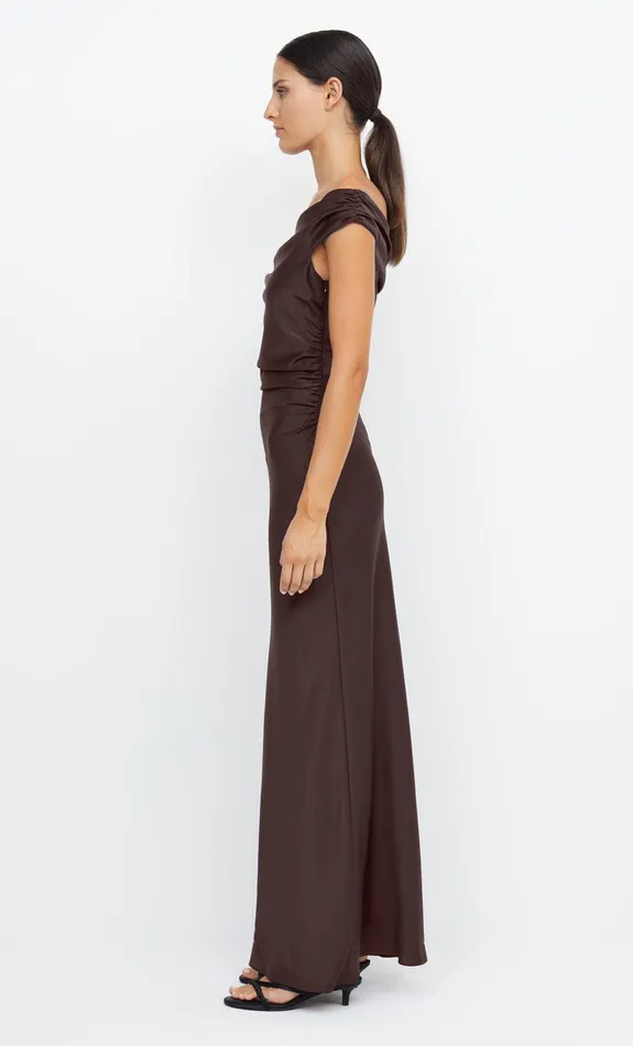 Bec Bridge Maxi Dresses ETERNITY OFF SHOULDER MAXI Dark Chocolate 8211 Women