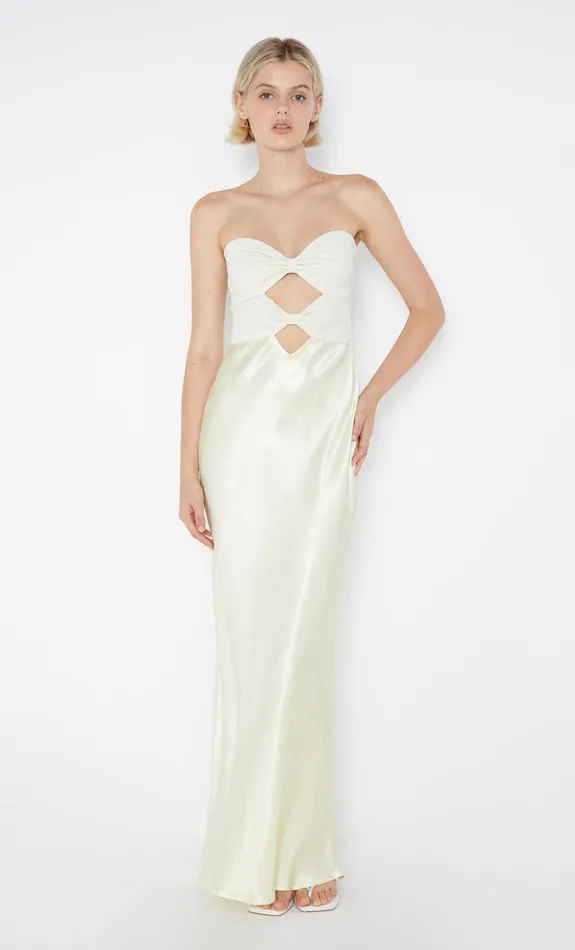 Bec Bridge Maxi Dresses HALLE STRAPLESS DRESS Ice Yellow 8211 Women