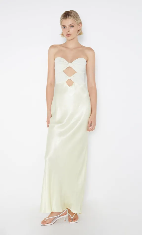 Bec Bridge Maxi Dresses HALLE STRAPLESS DRESS Ice Yellow 8211 Women