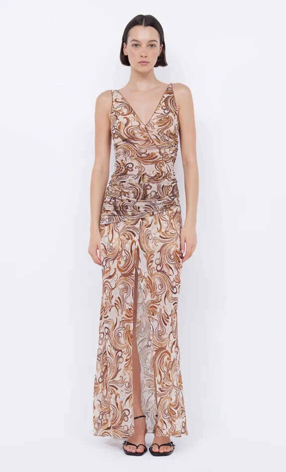 Bec Bridge Maxi Dresses JOCELYN MAXI DRESS Cream Swirl 8211 Women