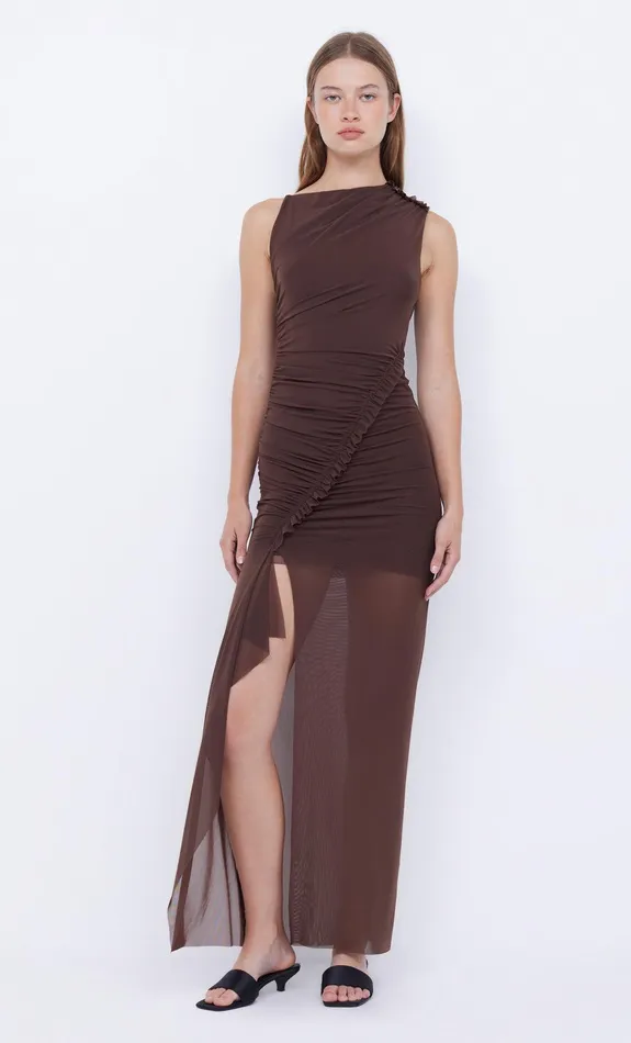 Bec Bridge Maxi Dresses JULIEN ASYM MAXI DRESS Choc 8211 Women
