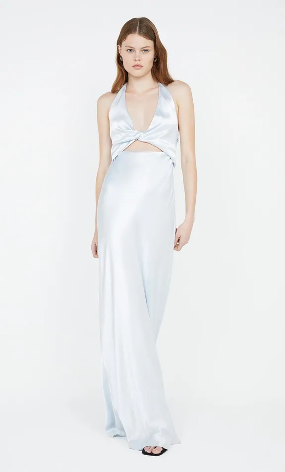 Bec Bridge Maxi Dresses SABIA TWIST DRESS Silver Blue 8211 Women