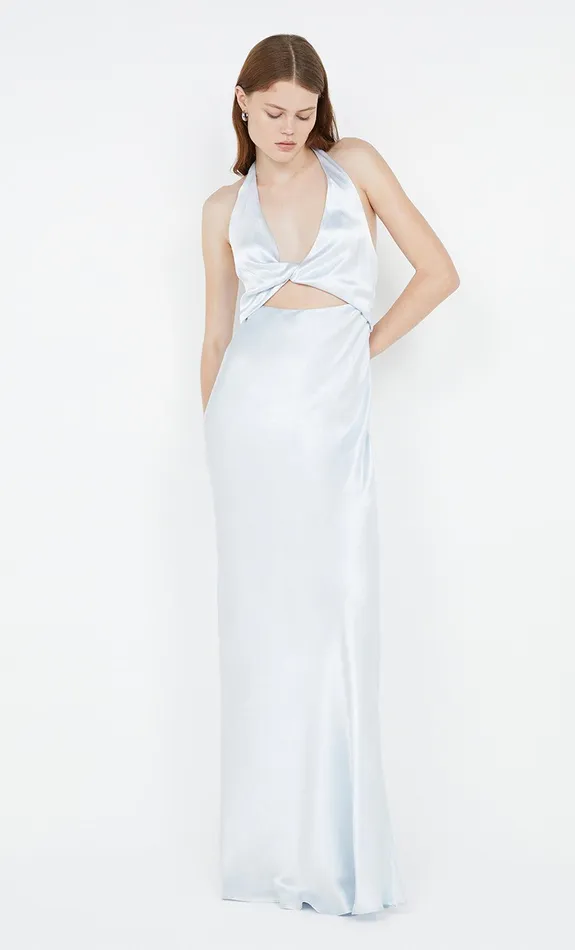 Bec Bridge Maxi Dresses SABIA TWIST DRESS Silver Blue 8211 Women