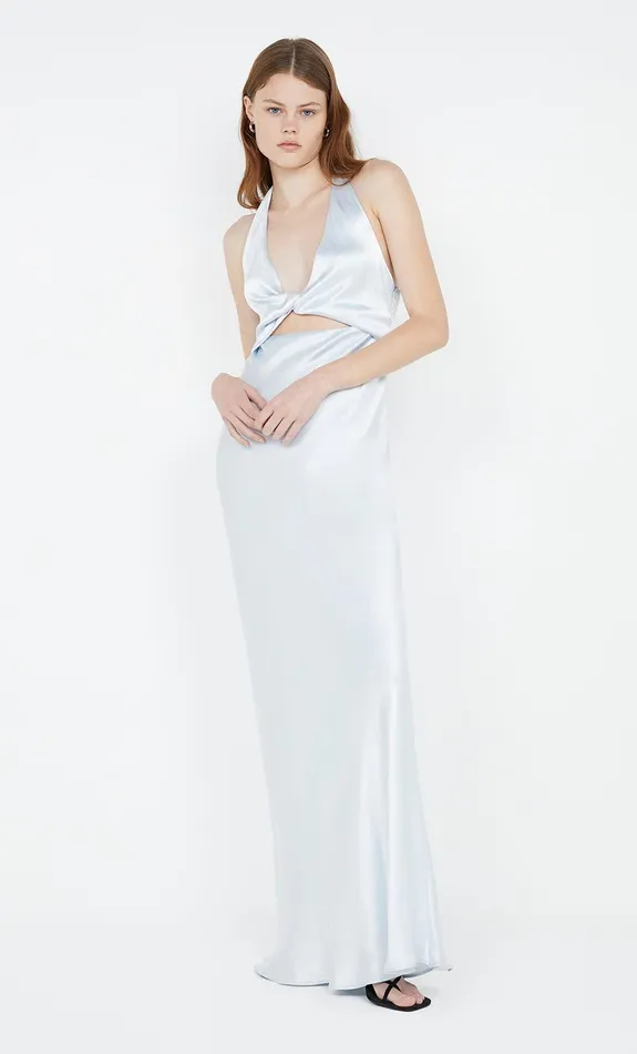 Bec Bridge Maxi Dresses SABIA TWIST DRESS Silver Blue 8211 Women
