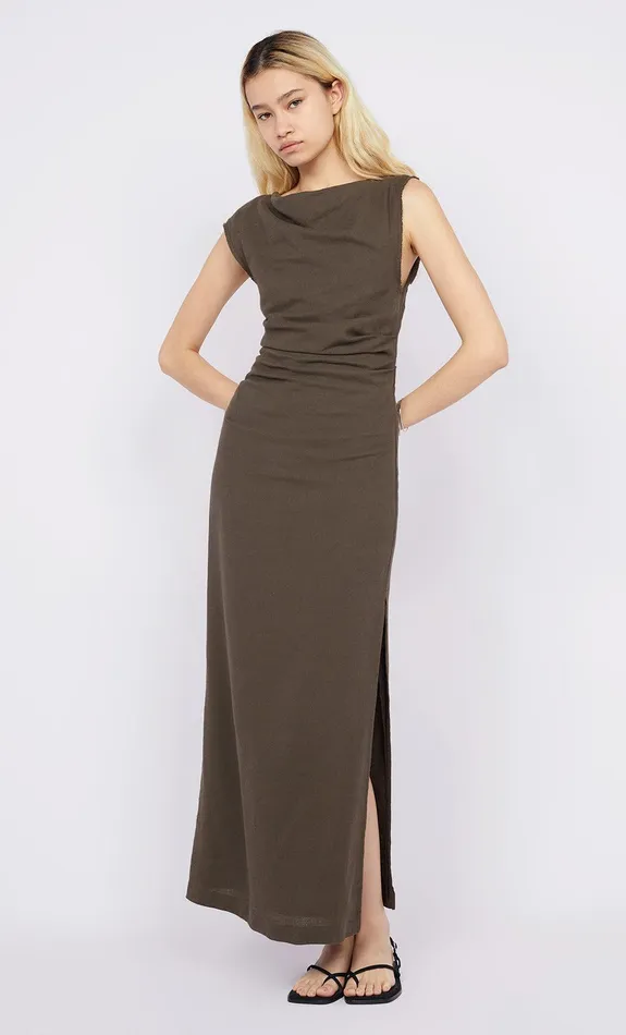 Bec Bridge Maxi Dresses STEFFI GATHER DRESS Twig 8211 Women