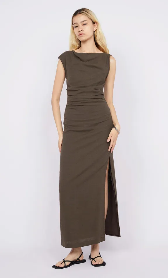 Bec Bridge Maxi Dresses STEFFI GATHER DRESS Twig 8211 Women