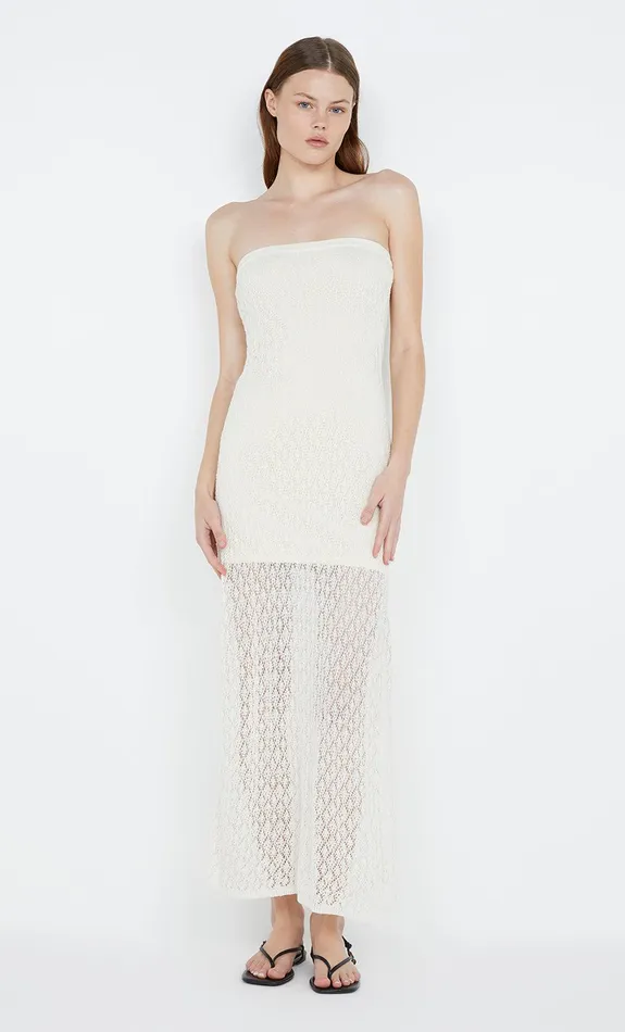 Bec Bridge Midi Dresses AURORA STRAPLESS DRESS Ivory 8211 Women