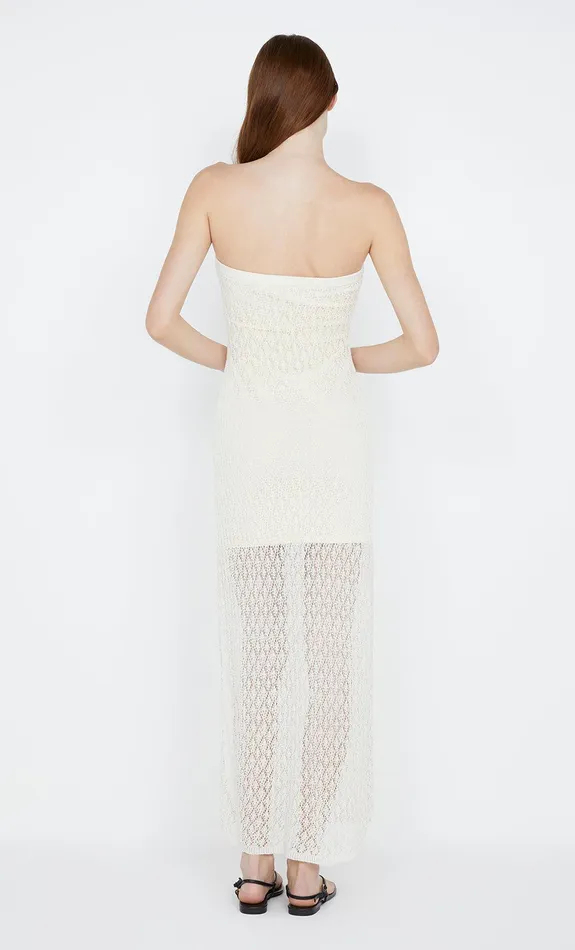 Bec Bridge Midi Dresses AURORA STRAPLESS DRESS Ivory 8211 Women