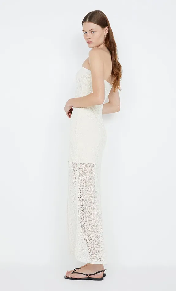 Bec Bridge Midi Dresses AURORA STRAPLESS DRESS Ivory 8211 Women