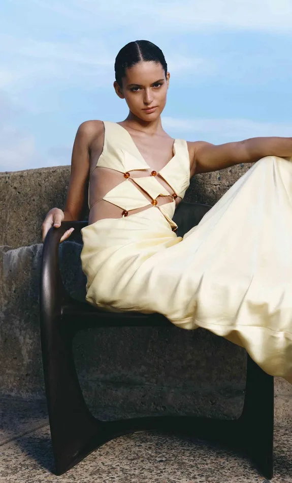 Bec Bridge Prom Dresses AGATHE DIAMOND DRESS Butter Yellow 8211 Women